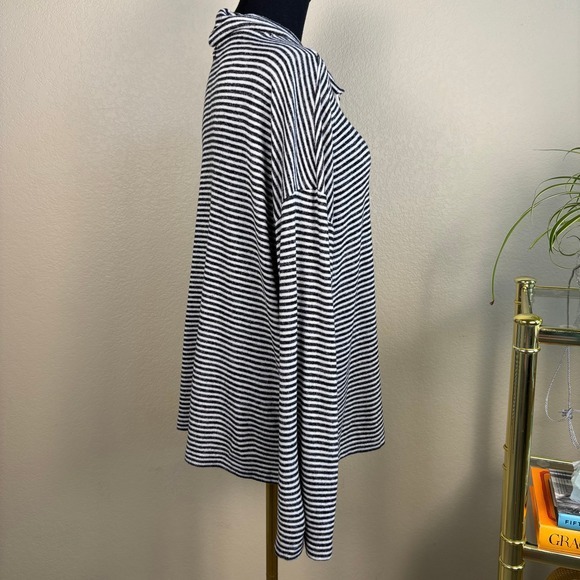 Lucky Brand Striped Cowl Neck Pullover Sweater Top Long Sleeve Casual Women's L - Picture 3 of 13